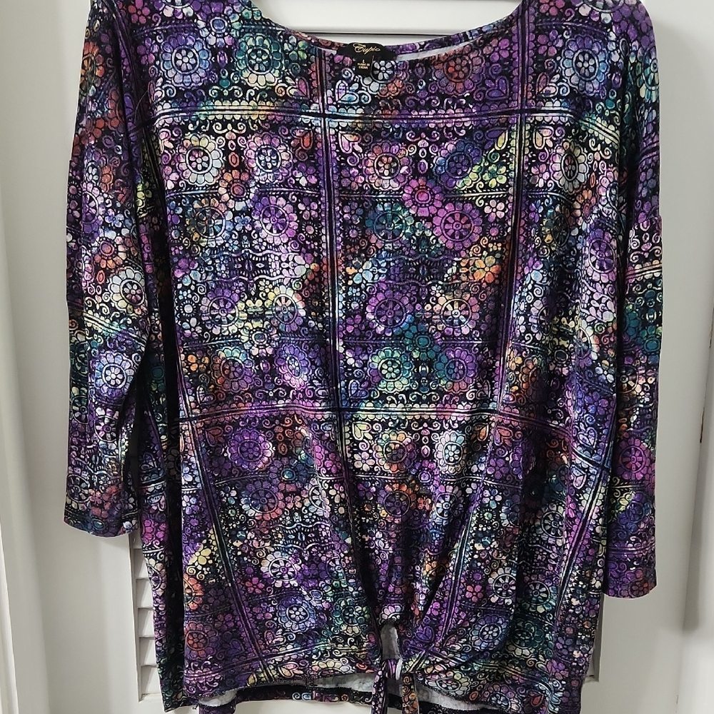 Cupid Purple Multicolor Women's Blouse